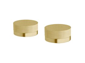 Sussex Pure Basin Top Assembly Taps with Linear Textured Handles PVD Brushed Gold