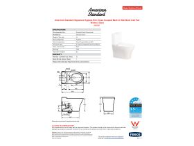 Specification Sheet - American Standard Signature Hygiene Rim Close Coupled Back to Wall Back Inlet Pan White (4 Star)