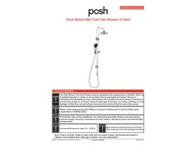 Installation Instructions - Posh Bristol MK2 Twin Rail Shower with Top Rail Water Inlet (3 Star)