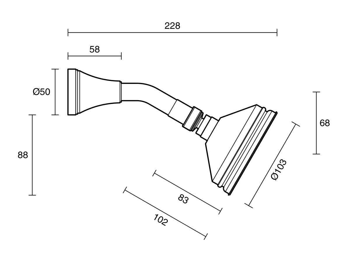 Kado Classic Shower Arm And Rose Only
