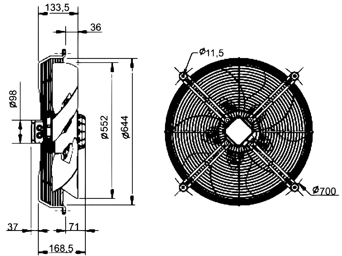 SolerPalau Fa560mm 3Ph HRT/4-560/25BPN