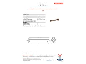 Specification Sheet - Scala Wall Bath Outlet Straight 250mm PVD Brushed Bronze Lead Free