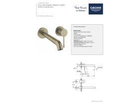 Technical Guide - GROHE Essence Wall Bath Mixer Tap Set 230mm Brushed Nickel