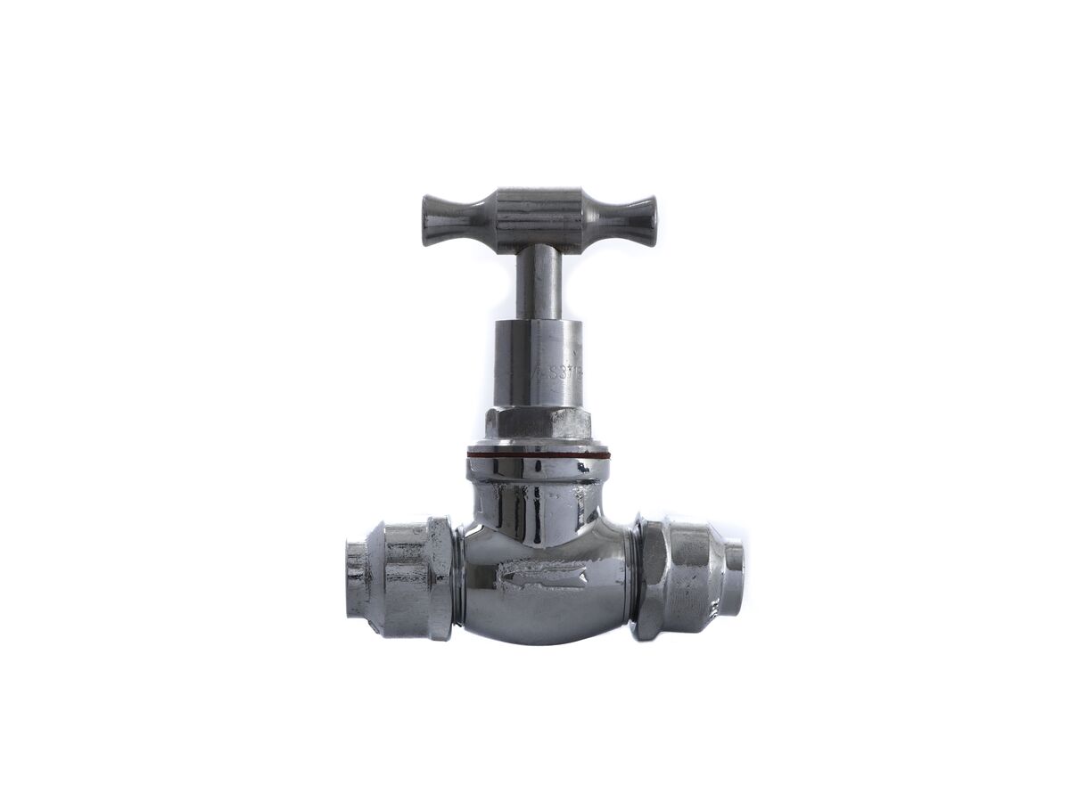 Stop Tap Capillary x Capillary Flared T-Head Chrome 15mm