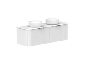 Supporting Image 2- Kado Neue Fluted Double Curve All Drawer 1500 Wall Hung Vanity With Double Basin Durasein 12mm Top Ultra White