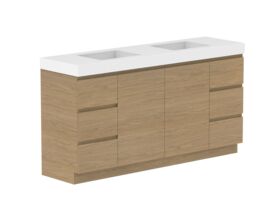 Supporting Image - Posh Domaine 1800mm Floor Mount Vanity Unit Conventional Double Bowl 90mm Top