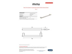 Specification Sheet - Mizu Drift Assisted Living Straight Grab Rail 450mm Brushed Nickel