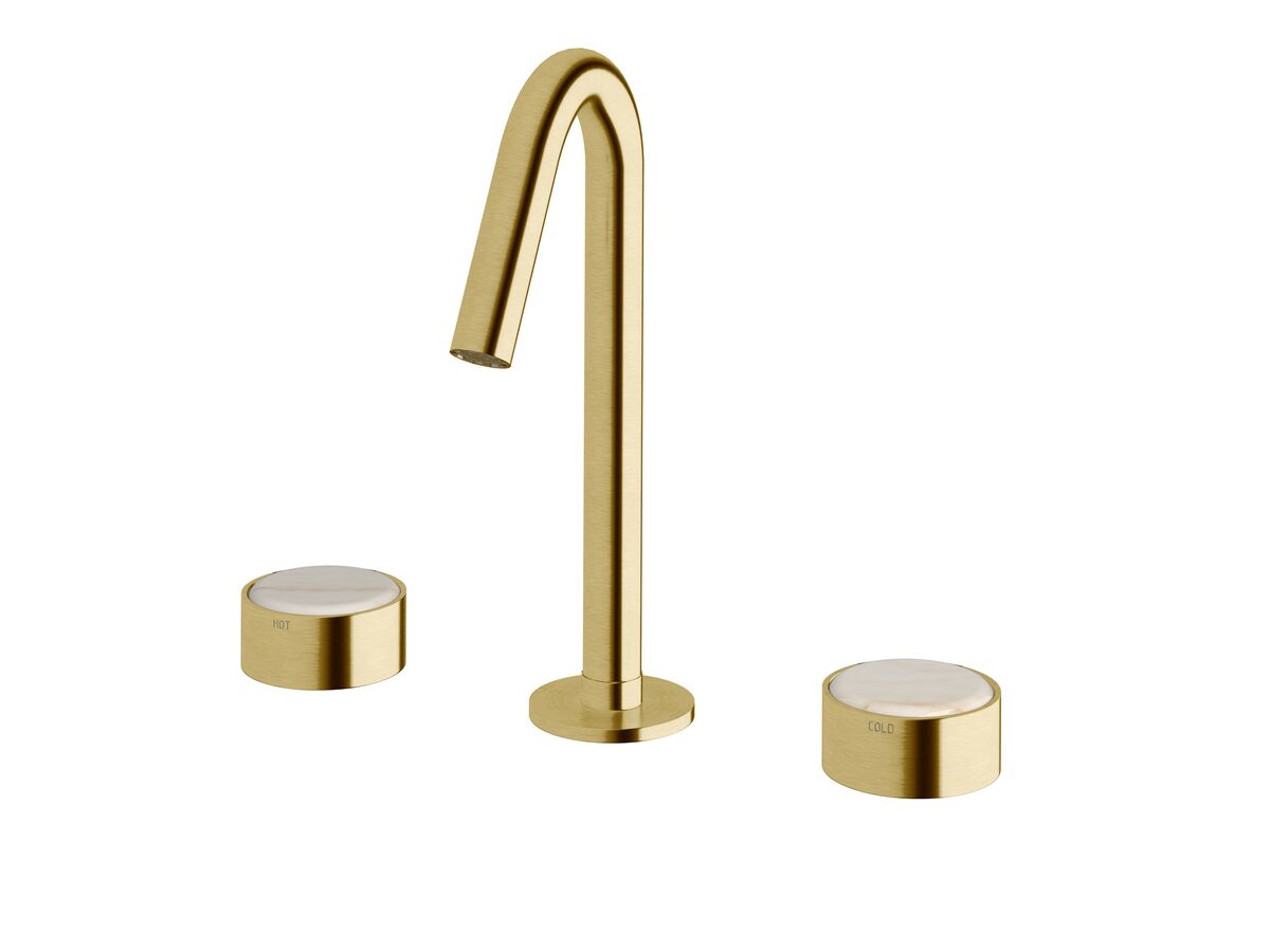 Supporting Image - Sussex Pure Elemental Basin Set PVD Brushed Gold (5 Star) Lead Free with Aurora Insert