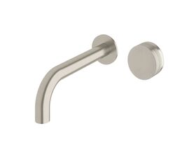 Sussex Pure Progressive Wall Bath Mixer Tap System 200mm with Cirque Textured Handle PVD Brushed Nickel