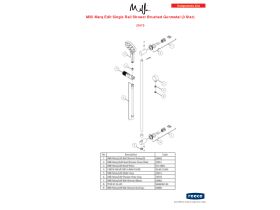 Component Listing - Milli Marq Edit Single Rail Shower Brushed Gunmetal (3 Star)