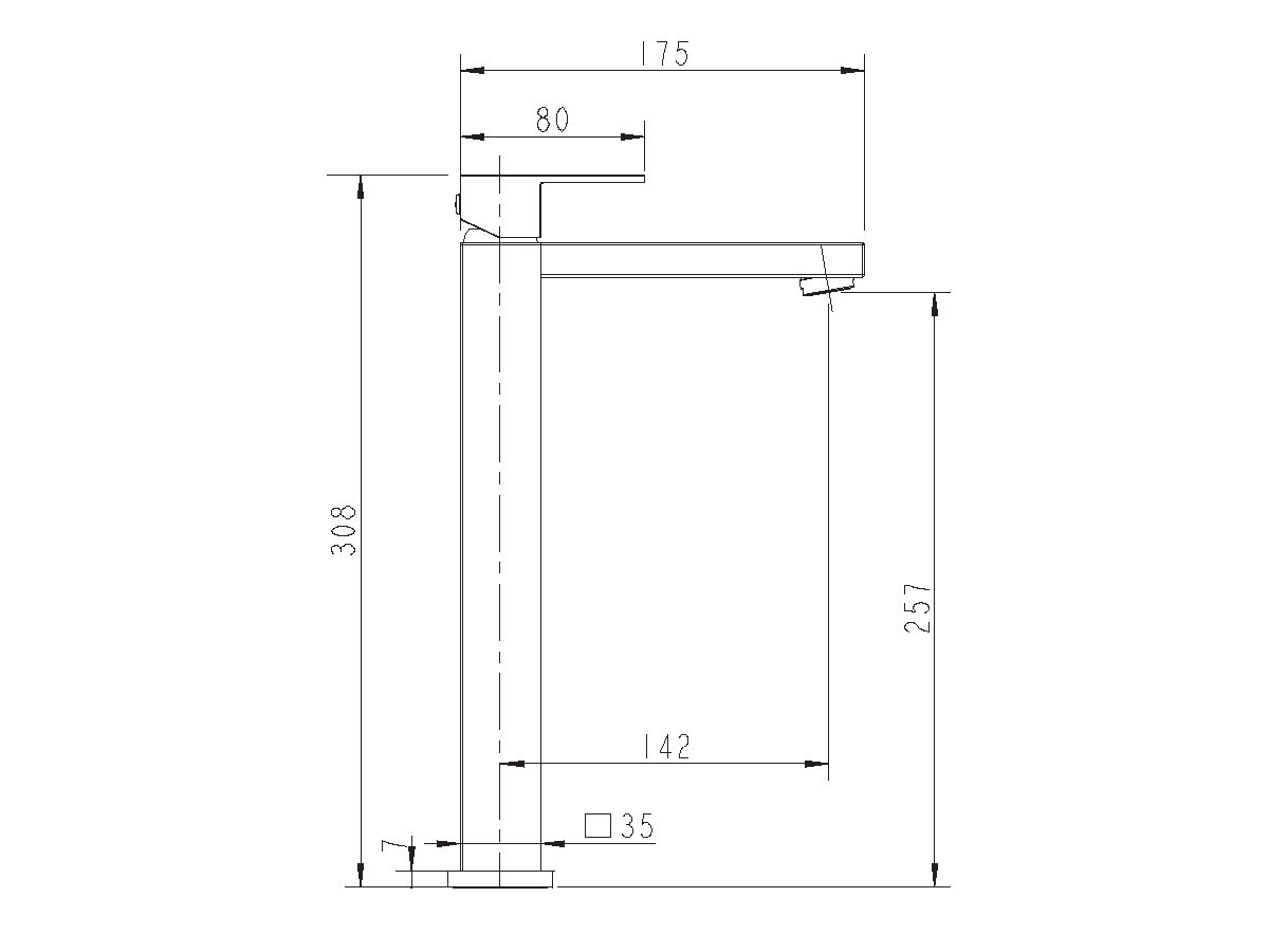 Mizu Bloc Extended Basin Mixer Chrome (4 Star)
