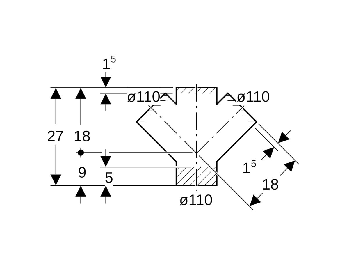 Geberit Double Junction 110mm x 45 Degree
