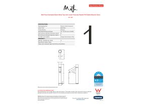 Specification Sheet - Milli Pure Extended Basin Mixer Tap with Linear Textured Handle PVD Matte Black (6 Star)