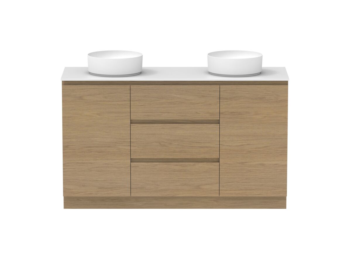 Supporting Image - Posh Domaine Plus Hamper 1500 Floor Mounted Double Bowl 12mm Durasein Top