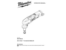User Manual -Milwaukee M12 Nibbler