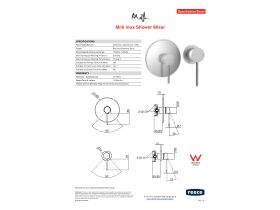 Specification Sheet - Milli Inox Shower Mixer Tap Stainless Steel