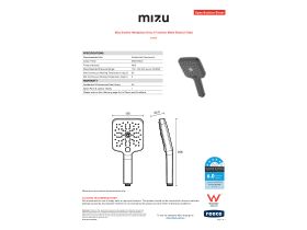 Specification Sheet - Mizu Soothe Handpiece Only 3 Function Matte Black (5 Star)