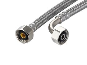 Dura Pex Flexible Hose Connector Water with Elbow Stainless Steel Low-Temp Lead Free