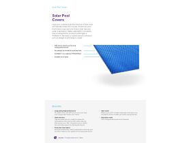 Specification Sheet - Solar Pool Cover