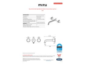 Specification Sheet - Mizu Drift Dial Wall Basin/Bath Set 200mm Chrome (6 Star) Lead Free