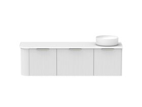 Supporting Image - Kado Neue Fluted Single Curve All Drawer 1650mm Wall Hung Vanity with Right Hand Basin 20mm Top Ultra White