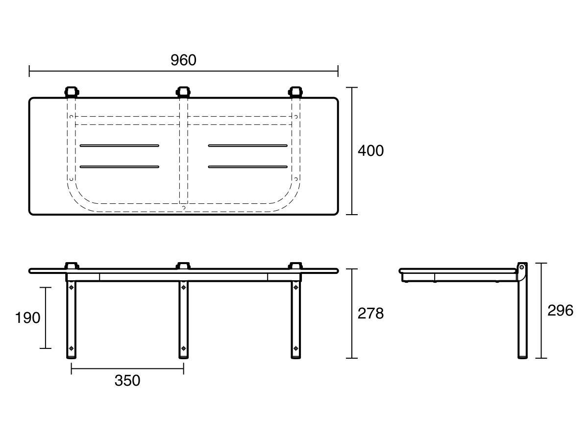 Mizu Drift Shower Seat 960 x 400mm