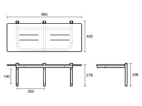 Mizu Drift Shower Seat 960 x 400mm