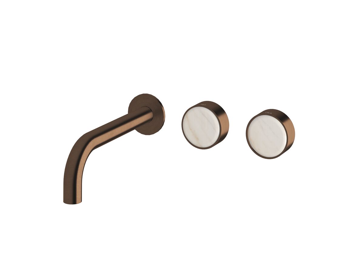 Supporting Image - Sussex Pure Elemental Wall Basin Hostess System 200mm PVD Brushed Bronze (3 Star) Lead Free with Aurora Insert