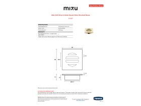 Specification Sheet - Mizu Drift Drop In Grate Square 50mm Brushed Brass