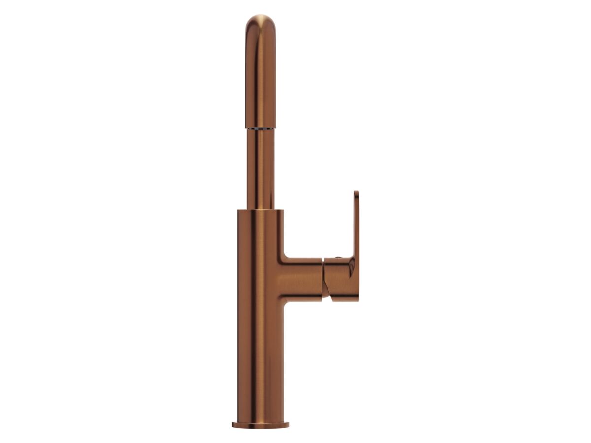 Supporting Image 2 - Mizu Soothe MK2 Gooseneck Sink Mixer Tap Square Brushed Bronze (5 Star) Lead Free - Front