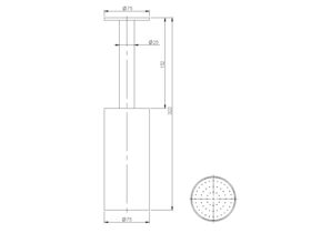 Milli Axon Ceiling Shower Arm 150mm & Rose Chrome/ Matte Black (3 Star)