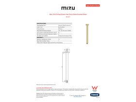 Specification Sheet - Mizu Drift Ceiling Shower Arm Only 300mm Brushed Brass