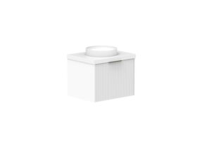 Supporting Image 2- Kado Neue Fluted Square All Drawer 600mm Wall Hung Vanity with Centre Basin 50mm Top Ultra White