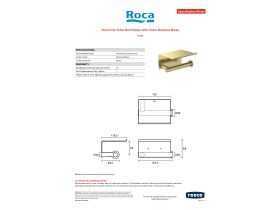 Specification Sheet - Roca Ona Toilet Roll Holder with Cover Brushed Brass