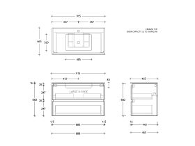 Posh Domaine All-Drawer Twin 900 Wall Hung Ceramic