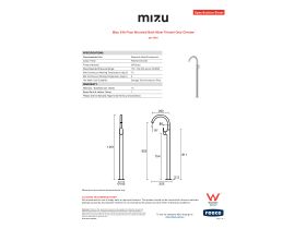 Specification Sheet - Mizu Silk Floor Mounted Bath Mixer Trimset Only Chrome