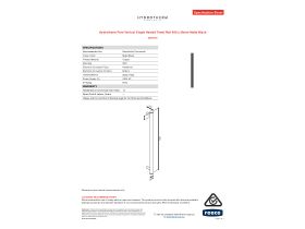 Specification Sheet - Hydrotherm Pure Vertical Single Heated Towel Rail 900 x 38mm Matte Black