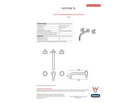 Specification Sheet - Sussex Pure Elemental Bath Set 250mm Chrome