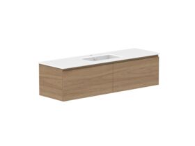 Supporting Image - Posh Domaine 1500mm Wall Hung Vanity Unit All-Drawer Single Bowl Matte White Ceramic Top