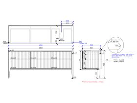 ISSY Cloud II 1800mm x 500mm x 760mm Vanity Unit with Legs 6 Touch Latch Drawers (No Basin)