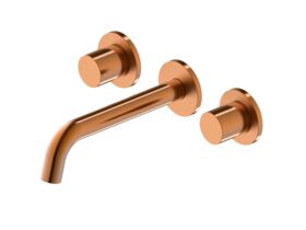 Hero - Mizu Drift Dial Wall Basin / Bath Tap Set Brushed Bronze (6 Star) Lead Free