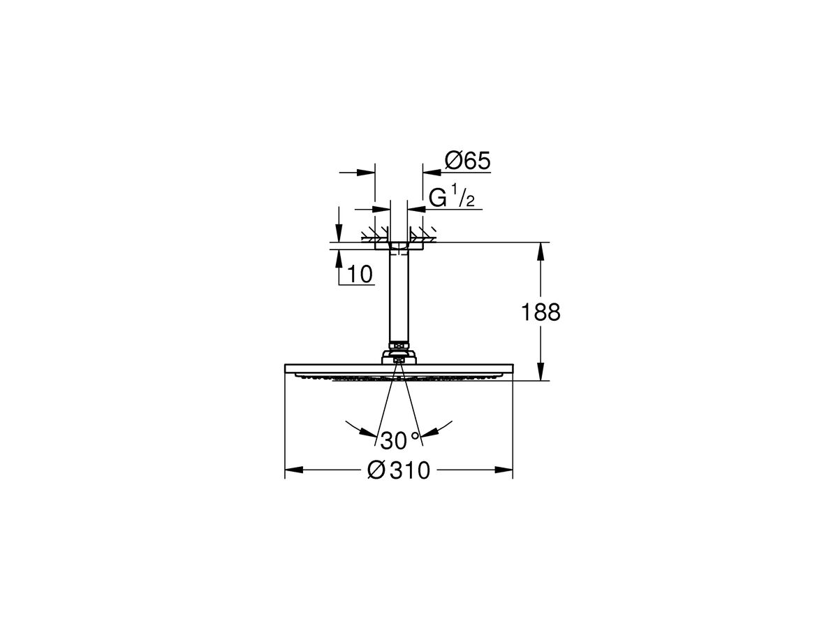 GROHE Rainshower Cosmo Overhead Ceiling Shower 310mm