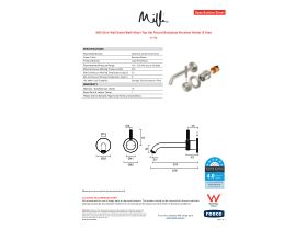 Specification Sheet - Milli Etch Wall Basin/Bath Mixer Tap Set Round Backplate Brushed Nickel (6 Star)