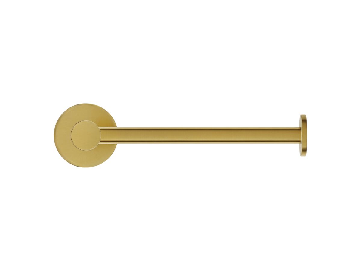 Supporting Image 2 - Mizu Drift Straight Toilet Roll Holder Brushed Brass - Front