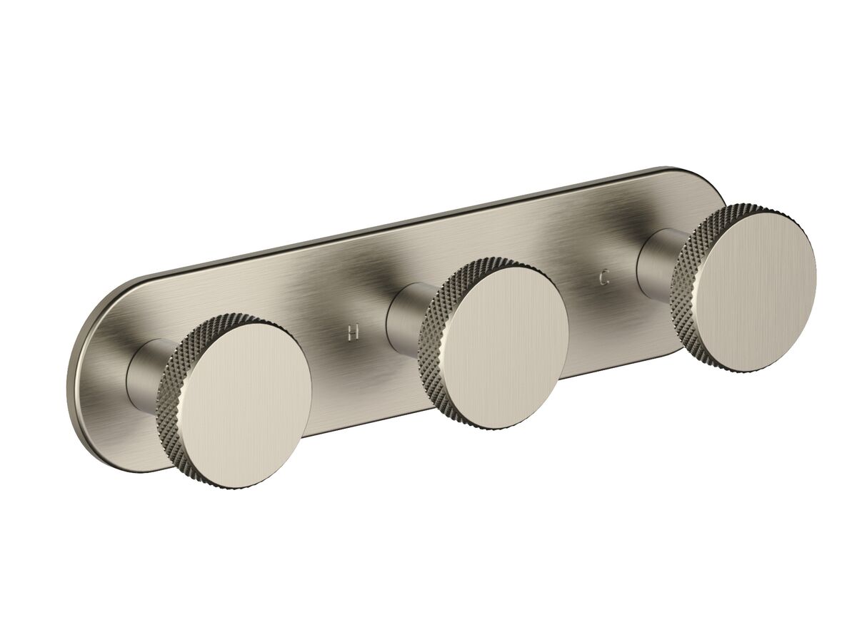 Supporting Image - Faucet Strommen Vara Disc Wall Top Assembly with Diverter Trimset Brushed Nickel Lead Free