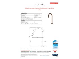 Specification Sheet - Sussex Pure Sink Outlet Pull Out Spray PVD Brushed Bronze (4 Star) Lead Free