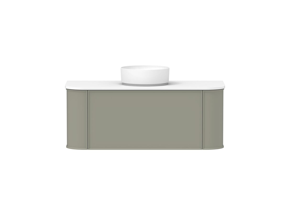 Supporting Image - Kado Era Double Curve All Drawer 1200mm Wall Hung Vanity with Centre Basin 20mm Top Wolfram Green