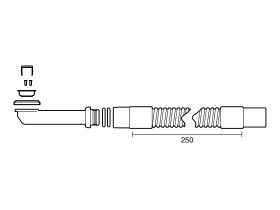 Technical Drawing - Posh Solus 45L Overflow Kit Satin Stainless Steel