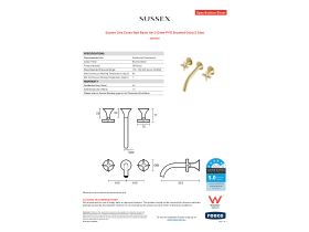 Specification Sheet - Sussex Oria Cross Wall Basin Set 215mm PVD Brushed Gold (5 Star)