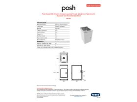 Specification Sheet - Posh Solus MK2 45 Litre Compact Laundry Trough & Cabinet 1 Taphole with Bypass & Overflow Stainless Steel